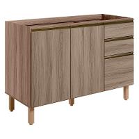 Balcao Para Pia 2p 3g 120cm Mdf Kali 16417 Carvalho Toq Carvalho Toq Nicioli Carvalho Toq Carvalho Toq - 1