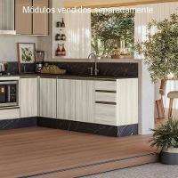 Balcao Com Tampo 2p 3g 120cm Mdf Kali 16417 Bianco Toq Bianco Toq Nicioli Bianco Toq Bianco Toq - 9