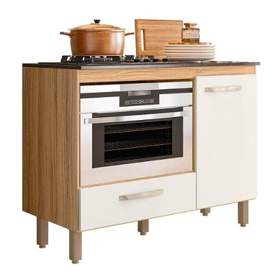 Balcão Cozinha Para Cooktop 105cm Com 1 Porta E 1 Gaveta Freijo-off White Freijo-off White
