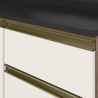 Balcao Com Tampo 2p 3g 120cm Mdf Kali 16417 Carvalho Toq Off White Cetim Nicioli Carvalho Toq Off White Cetim - 5