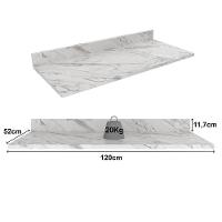 Balcao Com Tampo 120 Cm Mdp 2p 3g Marmore Branco Freijo Tecno Mobili Marmore Branco Freijo - 6