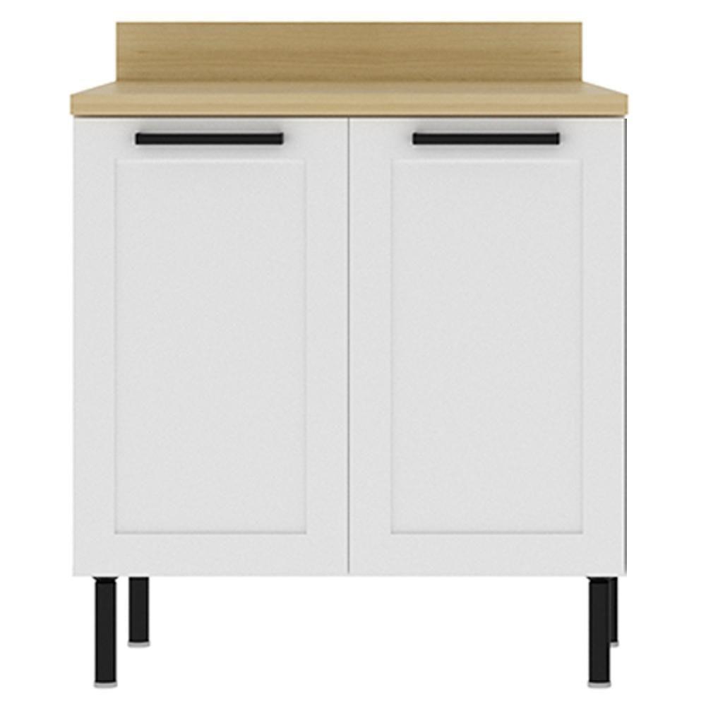 Balcão Com Tampo 80 Cm 2 Portas Mdf Branco Tecno Mobili - 1