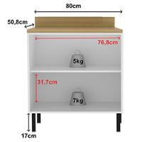 Balcão Com Tampo 80 Cm 2 Portas Mdf Branco Tecno Mobili - 5