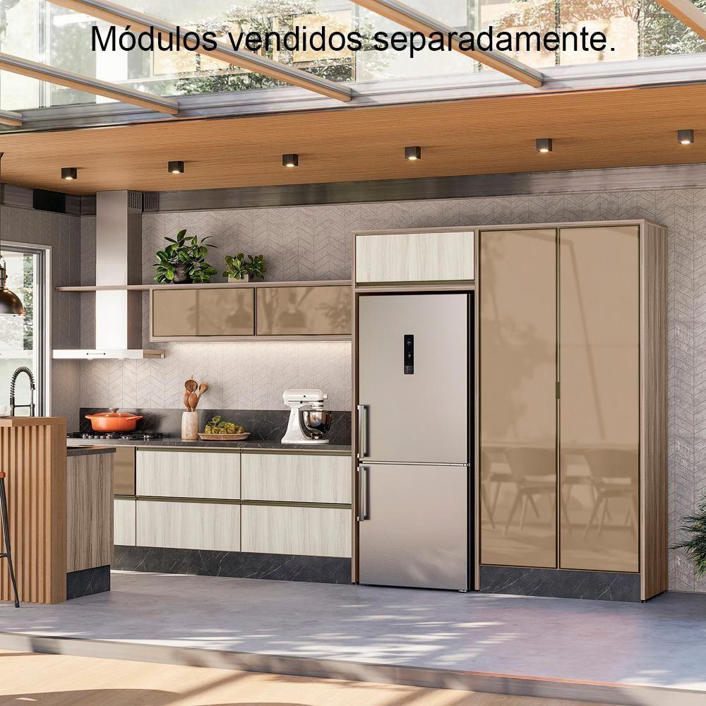 Balcao Com Tampo 2g 80cm Mdf Kali 16412 Carvalho Toq Bianco Toq Nicioli - 2