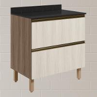 Balcao Com Tampo 2g 80cm Mdf Kali 16412 Carvalho Toq Bianco Toq Nicioli - 3