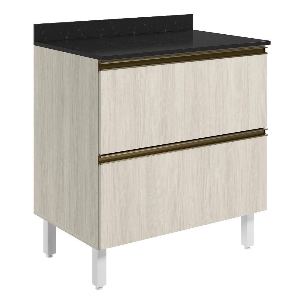 Balcao Com Tampo 2g 80cm Mdf Kali 16412 Bianco Toq Bianco Toq Nicioli - 1