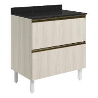 Balcao Com Tampo 2g 80cm Mdf Kali 16412 Bianco Toq Bianco Toq Nicioli - 1