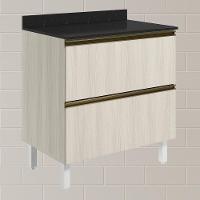 Balcao Com Tampo 2g 80cm Mdf Kali 16412 Bianco Toq Bianco Toq Nicioli - 5