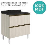 Balcao Com Tampo 2g 80cm Mdf Kali 16412 Bianco Toq Bianco Toq Nicioli - 8