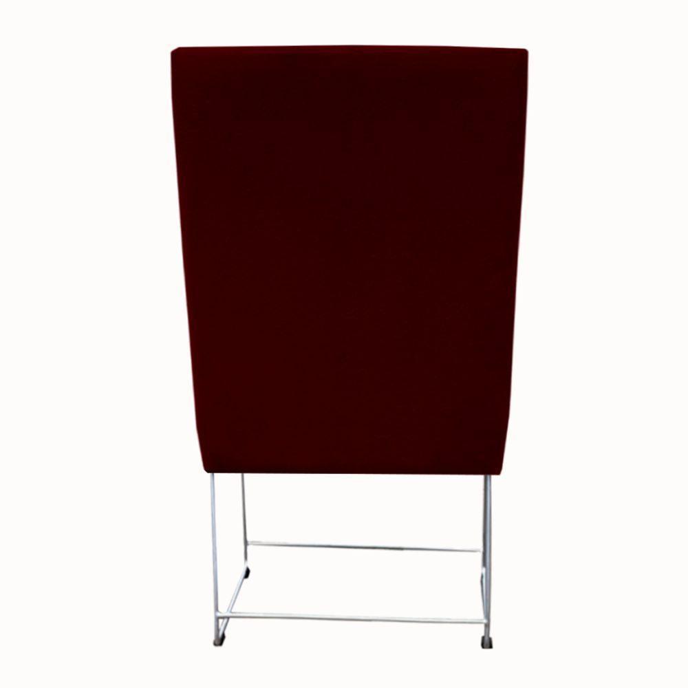 Cadeira Ana Base De Ferro Prata Suede Marsala D'classe Decor - 4