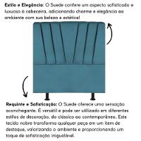Cabeceira Solteiro Cama Box Estofada 100 Cm Lile Suede Azul Turquesa - 5