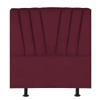 Cabeceira Estofada De Cama Casal Box 140 Cm Ariel Suede Bordô - 1
