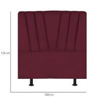 Cabeceira Estofada De Cama Casal Box 140 Cm Ariel Suede Bordô - 3