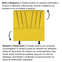 Cabeceira Estofada De Cama Casal Box 140 Cm Ariel Suede Amarelo - 5