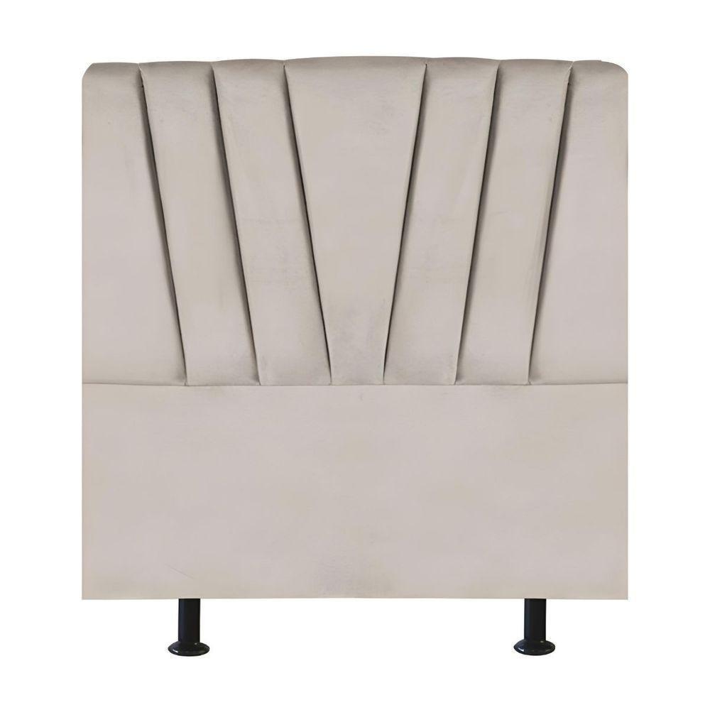 Cabeceira Estofada De Cama Casal Box 140 Cm Ariel Linho Bege - 1