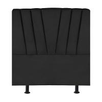 Cabeceira Estofada De Cama Casal Box 140 Cm Ariel Corino Preto - 1