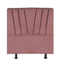Cabeceira Estofada Cama Box Solteiro 100 Cm Ariel Veludo Rosé - 1