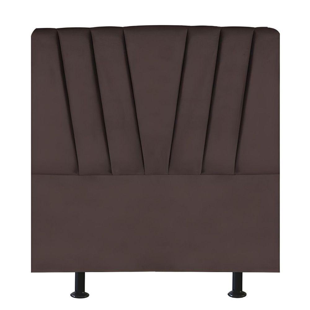 Cabeceira Estofada Cama Box Solteiro 90 Cm Ariel Corino Marrom - 1