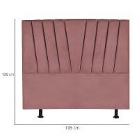Cabeceira Estofada Cama Box King 195 Cm Ariel Suede Rosé - 3