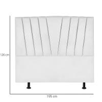 Cabeceira Estofada Cama Box King 195 Cm Ariel Suede Branco - 3