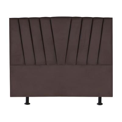 Cabeceira Estofada Cama Box King 195 Cm Ariel Veludo Marrom