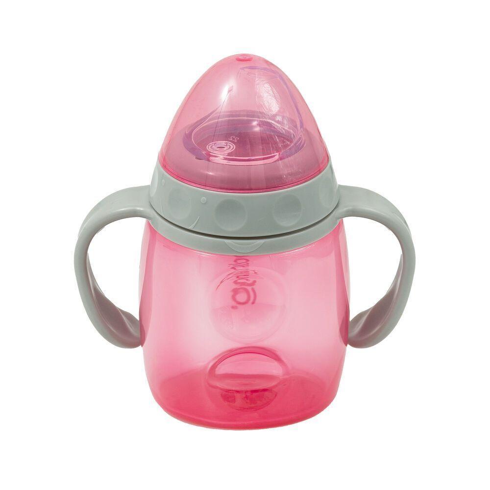 Copo De Transição Bebês Com Alça Dupla Bico Em Silicone Macio Anti-vazamento Rosa - 4