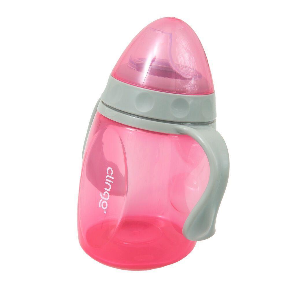 Copo De Transição Bebês Com Alça Dupla Bico Em Silicone Macio Anti-vazamento Rosa - 6
