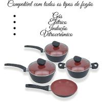 Conjunto De Panelas Antiaderente Preto E Vermelho 4 Peças - 2