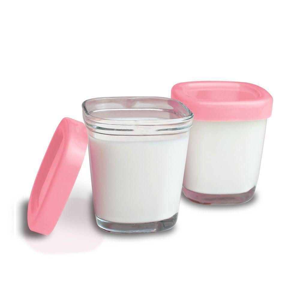 Conjunto 4 Potes Vidro Armazenamento Leite Materno E Alimentos Bpa Free Capacidade 150 Ml Cor Rosa - 2
