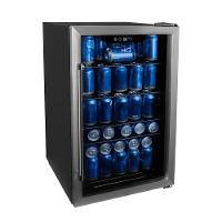 Cervejeira Expositor Vertical HQ Vidro Duplo 125 Litros Preta E Inox HQ-125CEVPV 220V - 1