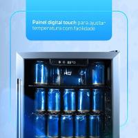 Cervejeira Expositor Vertical HQ Vidro Duplo 125 Litros Preta E Inox HQ-125CEVPV 220V - 7