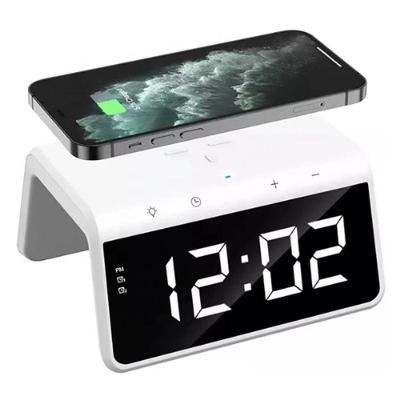 Carregador Celular De Indução + Relógio Despertador (branco)