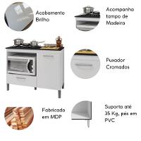 Balcão Para Cooktop Armário De Cozinha Compacta Com Tampo Branco