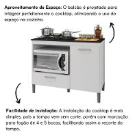 Balcão Para Cooktop Armário De Cozinha Compacta Com Tampo Branco - 5