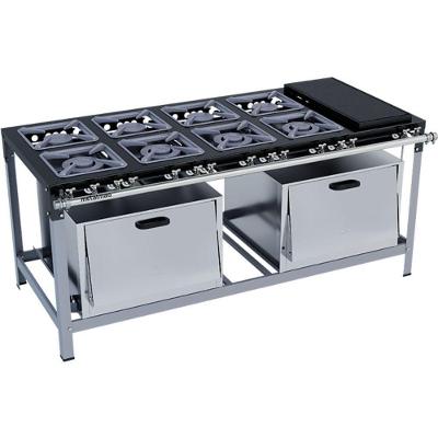 Fogão Industrial Stori Premium 8 Bocas 30x30 2 Fornos Com Chapa M31 Metalmaq Fogão Baixa Pressão Pintado