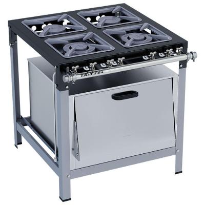 Fogão Industrial Stori Premium 4 Bocas 30x30 Com Forno M18 Metalmaq Fogão Pressão Baixa Pintado