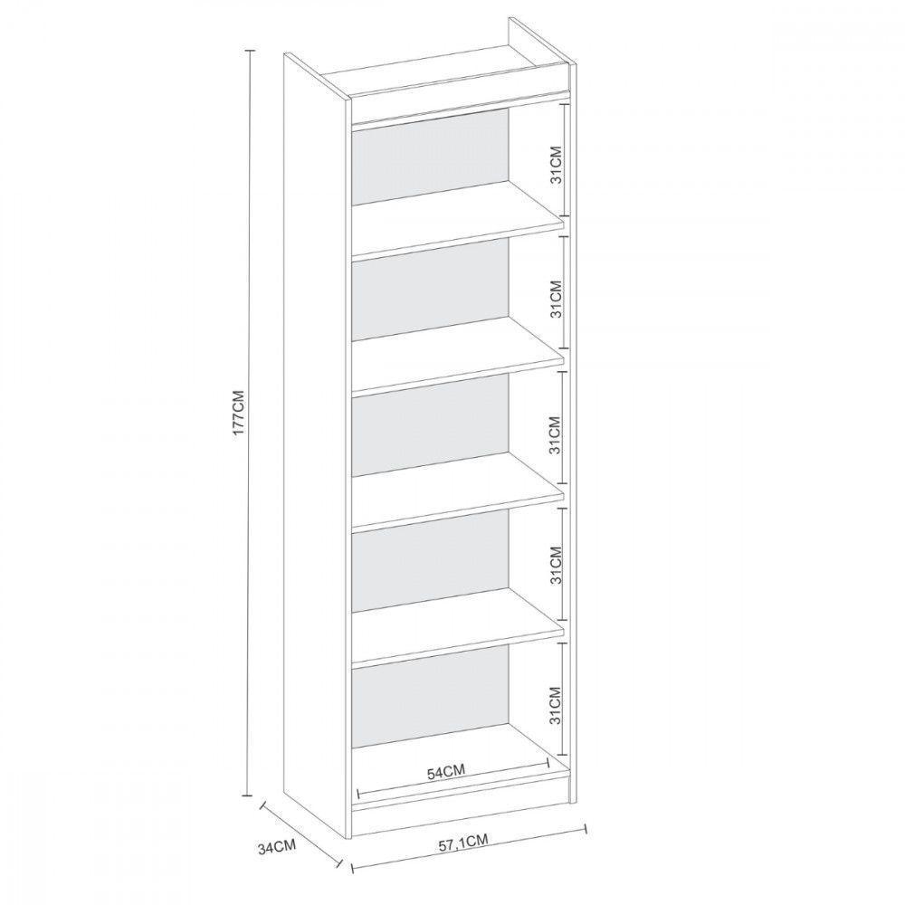 Estante Para Livros Saparinga Branco Fosco Atualle - 3