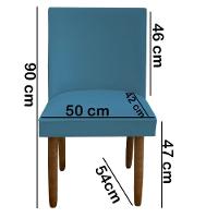Cadeira Para Sala De Jantar Tóquio Pés Palito Suede Azul Tiffany D'classe Decor
