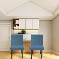 Cadeira Para Sala De Jantar Tóquio Pés Palito Suede Azul Tiffany D'classe Decor - 5