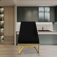 Cadeira Para Sala De Jantar Ana Base De Ferro Veludo Preto D'classe Decor - 6