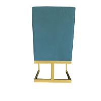 Cadeira Para Sala De Jantar Ana Base De Ferro Suede Azul Tiffany D'classe Decor