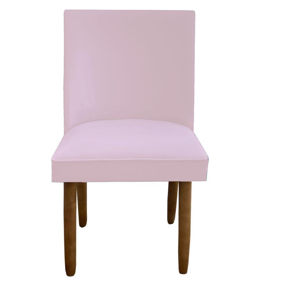 Cadeira Para Sala De Jantar Tóquio Pés Palito Suede Rosa Bebê D'classe Decor - 1