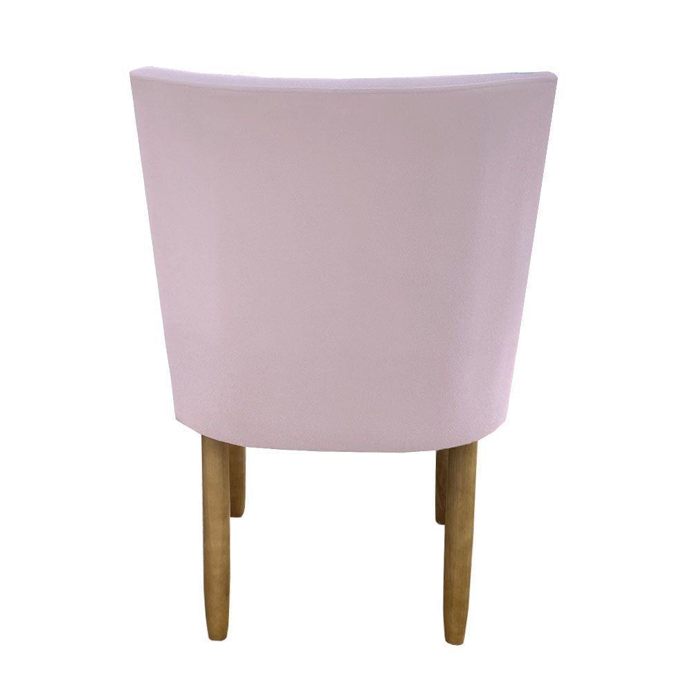 Cadeira Para Sala De Jantar Tóquio Pés Palito Suede Rosa Bebê D'classe Decor - 3