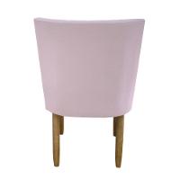 Cadeira Para Sala De Jantar Tóquio Pés Palito Suede Rosa Bebê D'classe Decor - 3