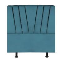 Cabeceira Solteiro Cama Box Estofada 90 Cm Lile Suede Azul Turquesa - 2