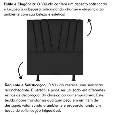 Cabeceira Solteiro Cama Box Estofada 100 Cm Lile Veludo Preto
