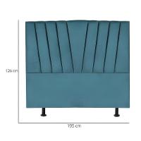 Cabeceira Estofada Cama Box King 195 Cm Ariel Suede Azul Turquesa - 3