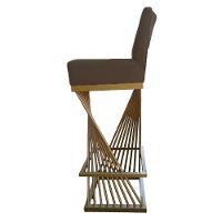 Kit 02 Banquetas Luma Base De Ferro Sued Marrom Rato D'classe Decor - 3