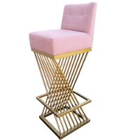 Kit 02 Banquetas Luma Base De Ferro Sued Rosa Bebê D'classe Decor