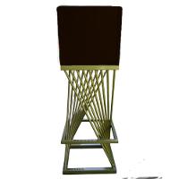 Kit 02 Banquetas Luma Base De Ferro Sued Marrom D'classe Decor - 6